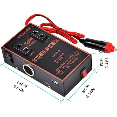 Car Vehicle Inverter 200W Output 110V/220V Power Multifunctional Charger Adapter H8WE