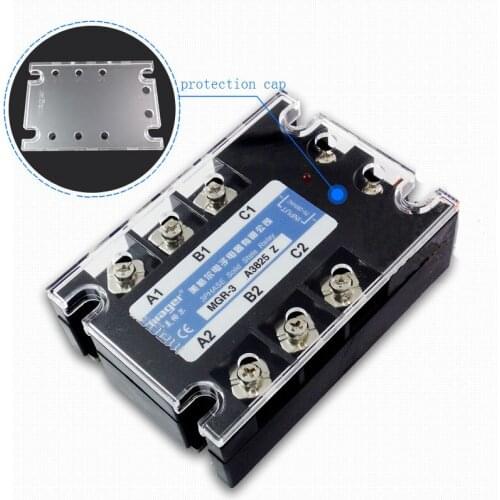 Free shipping 1pc High quality Mager 25A SSR MGR-3 3825Z AC-AC Three phase solid state relay AC control AC 25A 380V