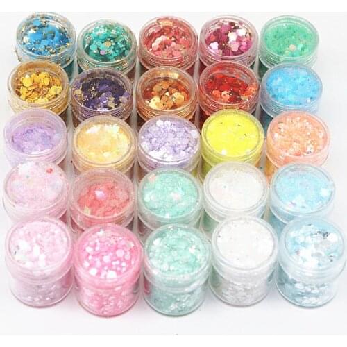 Glitter Nail Sequins Pink Purple Glitter Hexagon Eyeshadow Shiny Pigment Holographic Glass Micro Drill Nails Art Decoration 10ml