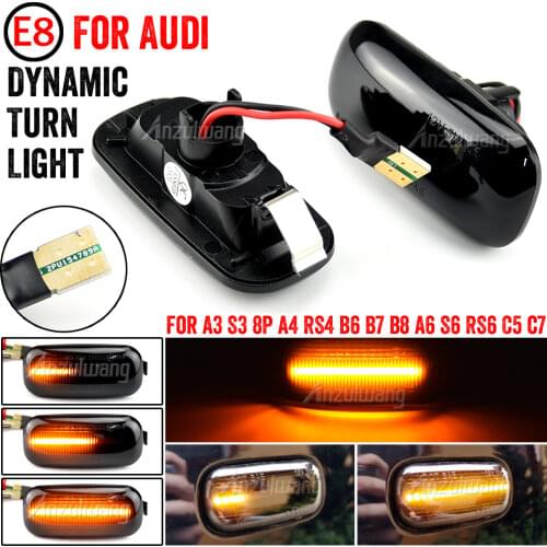 Side Marker Light Dynamic LED Turn Signal Flashing Indicator Blinker For Audi A3 S3 8P A4 S4 RS4 B6 B7 B8 A6 S6 RS6 C5 C7