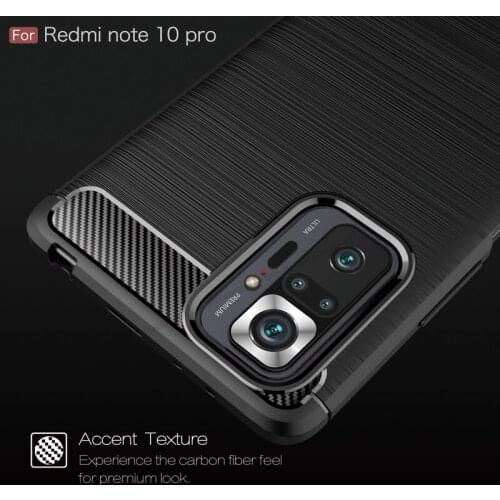 Carbon Fiber Phone Case For Xiaomi Redmi Note 10 pro 10pro note10pro Silicone shockproof phone cover for redmi Note 10 Pro max