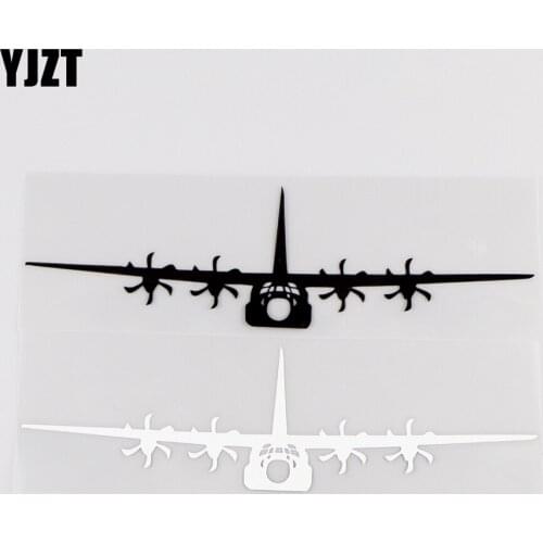 YJZT 16.7X4.5CM Personality Car Sticker Aircraft Funny Vinyl Decal Black / Silver 10A-0022