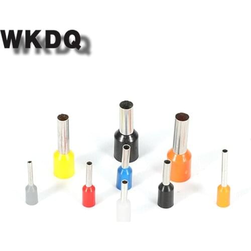 VE1010 1.0mm^2 Tubular Lug Wire End Ferrules With Boot Lace Electric Wire Connector Cord Ends 9 color