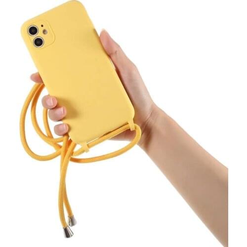 Crossbody Lanyard Cell Necklace Phone Case Color Cord with Neck Strap Sling For iPhone12 11 Pro XS MAX XR X SE 6 7 8Plus funda