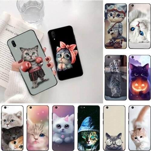 Cute Cat Phone Case For Vivo Y91c Y17 Y51 Y67 Y55 Y7s Y81 Y19 Y97 Y93 V17 vivos5
