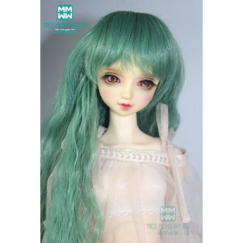 Fashion doll wigs Green natural curly dolls hair for 1/3 1/4 1/6 BJD/SD doll Accessories