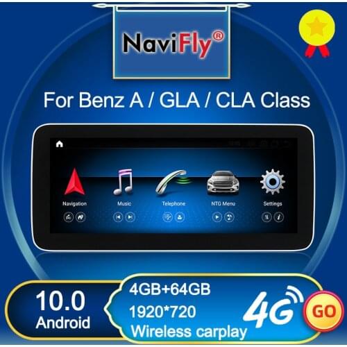 NaviFly N600 For Mercedes Benz A CLA GLA CLass 2013-2018 Android 10 Car Multimedia Player Navigation Qualcomm 8 Core 4G+64G