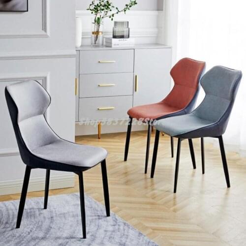 Nordic Family Light Luxury Back Dining Chair Technology Cloth Chair Hotel Discussion Desk Chair Makeup Manicure Net Red Stool