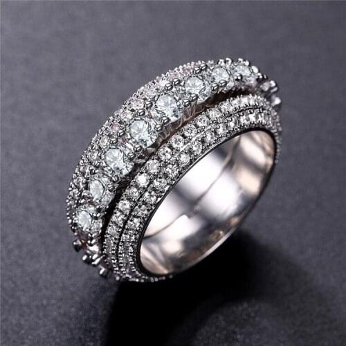 2021 New summer Inlaid Crystal from Swarovskis ring For Women Fashion 925 Jewelry Rings Wholesale Rotatable Wedding Ring