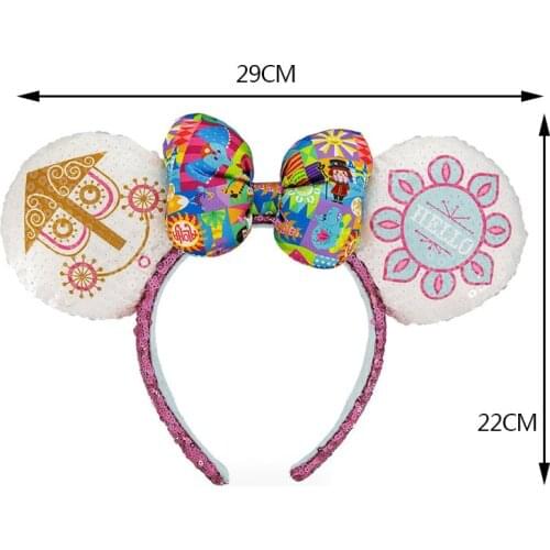 Disney A Small World Headband Ears Cute Cartoon Pattern Girl Toy Headdress Birthday Party Decoration Christmas Gifts