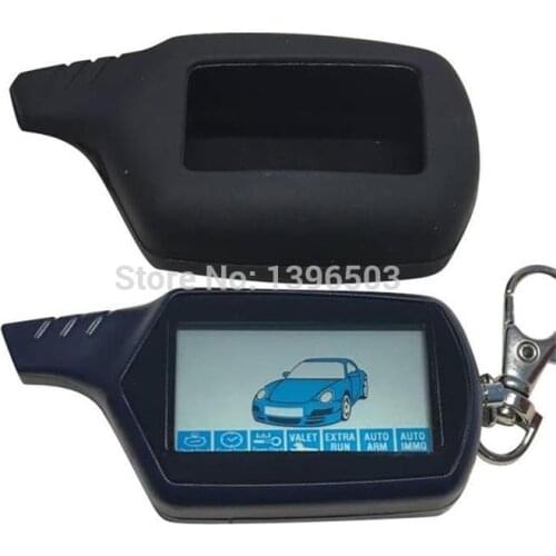 Wholesale B9 LCD Remote Control Keychain +Silicone Case for Russian Two Way Car Alarm System Starline B9 Key Chain KGB FX-7 FX7