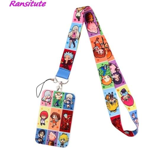 Ransitute R1812 Anime Seven Deadly Sin Card Holder ID Holder Bus Card Holder Staff Card DIY Hang Rope Lariat Lanyard For Fan Kid