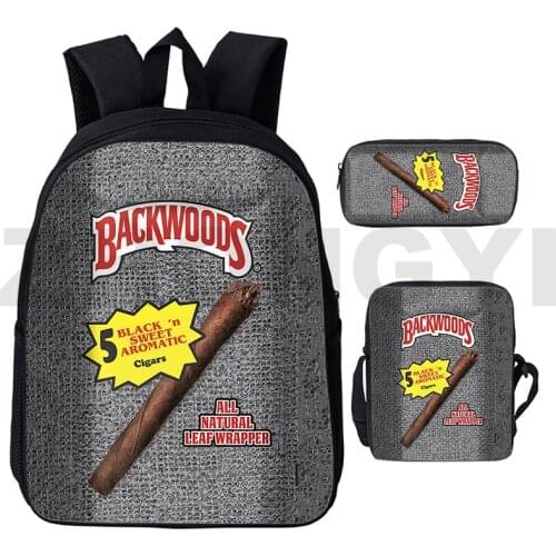 Sac A Dos 3 Pieces/Set Mochila Anime Backwoods Cigars Backpack Men Rucksack 3D Print CIGARS Schoolbags Knapsack Backwoods Type