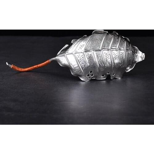 Ag999 Sterling Silver Mesh Tea Infuser Strainer Leaf Filter Kitchen Tool