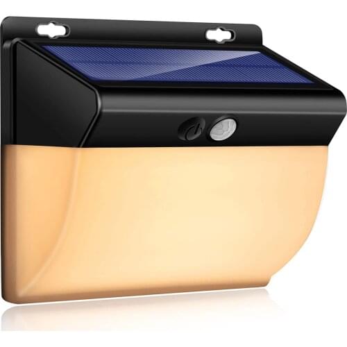 SLGOL New 104 Led Solar Light Outdoor Lawn Lights White Warm Light 270 Degrees Lighting Garden Motion Sensor Security Waterproof