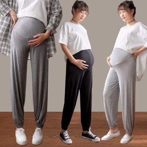Sport Style Pregnant Women Clothes Maternity Pants Elastic Waist Casual Loose Harem Ankle Trousers For Pregnancy Womens Clothing