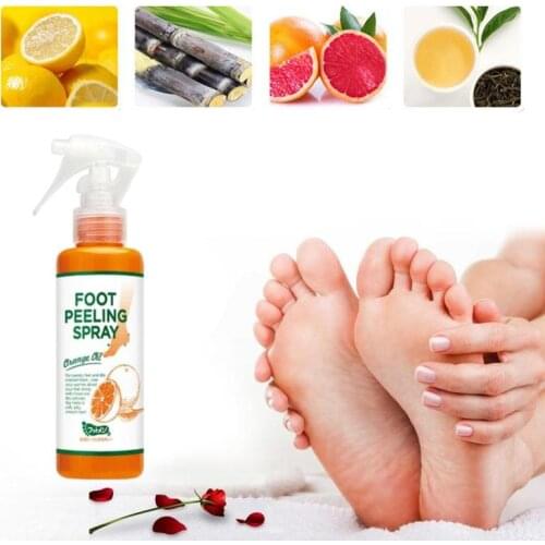 Japan Cosmetics Foot Peeling Spray Natural Orange Essence Pedicure Hands Dead Skin Peeling Mask Whiten Baby Foot Care Tool