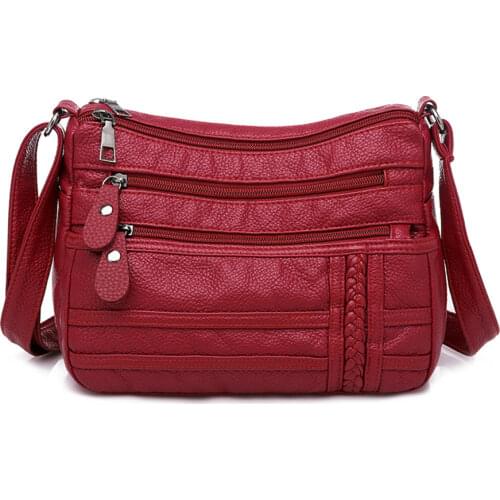 Ladies Multi-pocket Messenger Bag High Quality Soft PU Leather Shoulder Bags Casual Crossbody Bags for Women 2020 Bolsa Feminina