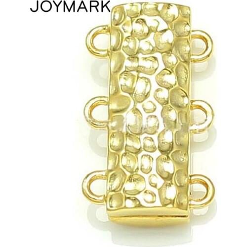 Three-row 925 Silver Magnetic Clasps For Necklaces Gold-plated Sterling Silver Magnet Jewelry Clasp Accessory Wholesale SC-MC016