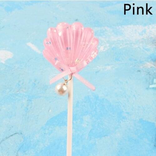 Cake Decoration Marine Series of Small Scallops, Exquisite Pearl Shell Mermaid Cake Decoration Accessories Insert Card birthday