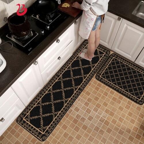 Bubble Kiss Kitchen Carpet Classical Gold Grid Decor Rug European Style Home Kitchen Mat Modern Living Room Anti Slip Area Rugs