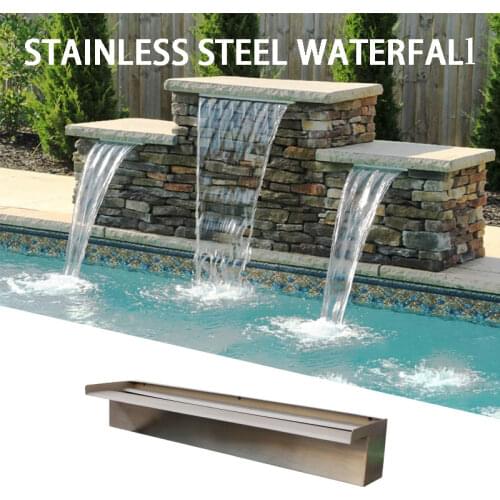 Stainless steel waterfall, water wall, water curtain wall, courtyard garden, fish pond, water outlet, circulating waterfall
