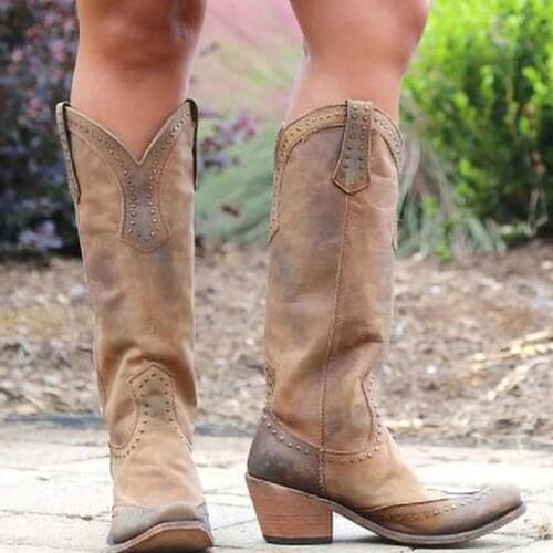 SaraIris Fashion Big Size 43 Square Heel mid-calf Concise Women Shoes Great Quality Modern Western Boots