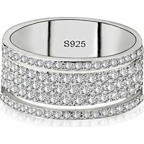 Handmade Female Promise ring 925 Sterling silver Pave AAAA cz Stone Wedding Band Rings for women Bridal Statement Party Jewelry