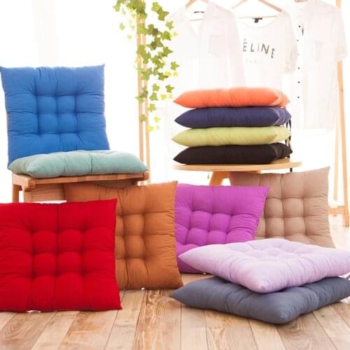 1Pcs Cushion thicken solid color Square Stool Pearl Cotton Protective Mat Chair Backrest Pillow Office Home Textile Supplies