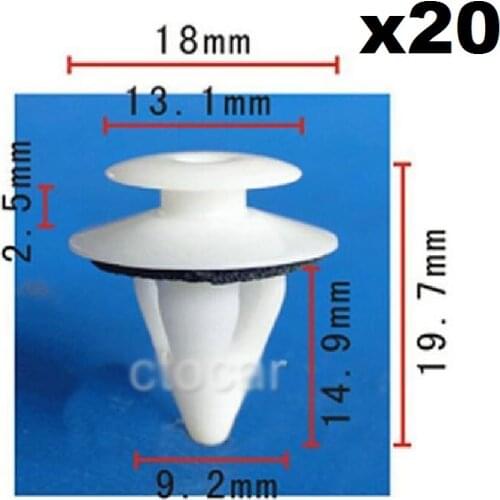 20pcs OEM Nylon For Toyota & Lexus 67771-12070 Door Panel Rocker Moulding Retainer Clip Door interior trim plate buckle