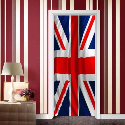 3D creative British flag door stickers wall stickers self-adhesive waterproof removable