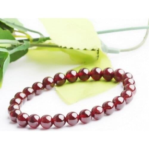 FREE SHIPPING FASHION NEW NATURAL BRAZIL 7~10mm A WINE RED GARNET BRACELETS BEAD BRACELETS & BANGLES FOR WOMEN WOMEN MEN JEWELRY
