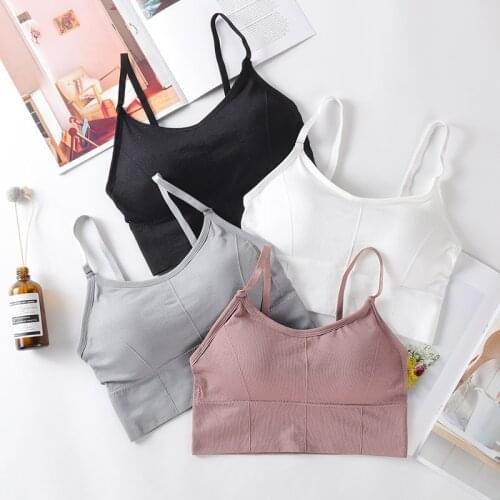 Seamless Sports Crop Top Adjusted Simple Basic Tube Top Sleeveless Solid Color Padded Women Gather No Steel Ring Thin Bralette