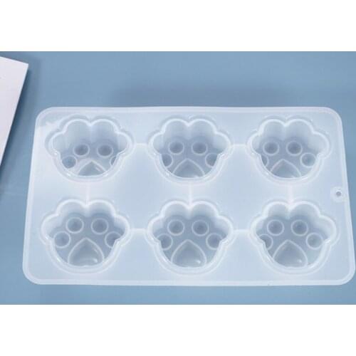 DIY crystal gel mould cats paw and dogs paw semi three dimensional cartoon cake mirror silicone mold