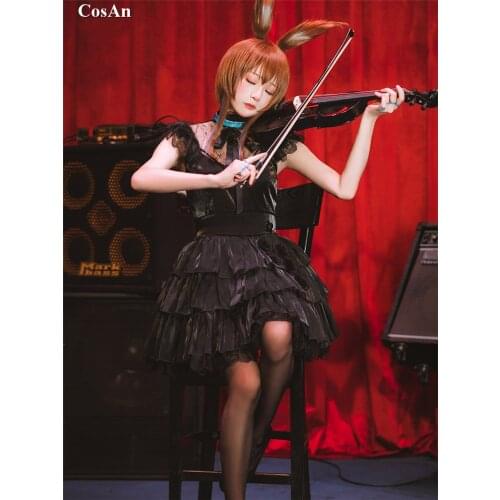 Hot Game Arknights Amiya Cosplay Costume Music Synesthesia Lovely Elegant Formal Dress Activity Party Role Play Clothing S-XL