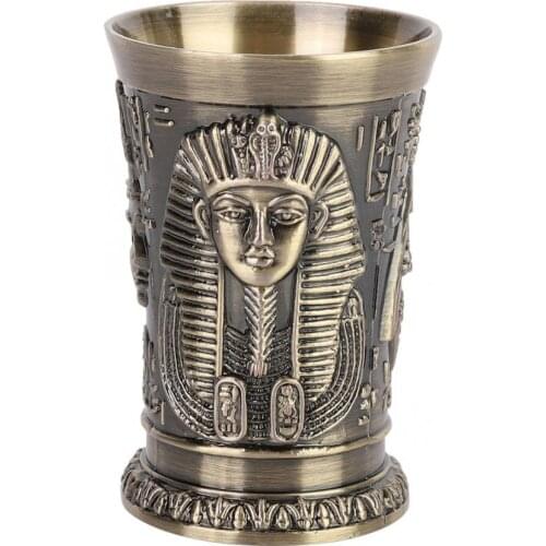 Hot Sale Miniature Figurines Vintage Egypt Style Wine Cup Metal Goblet Art Craft Decoration Gift Home Ornaments Holiday Gift