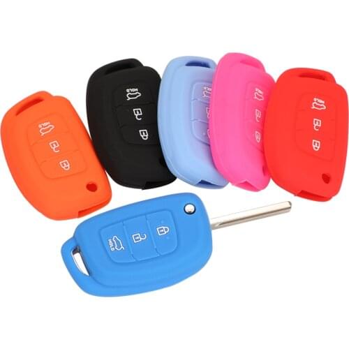 Kutery Silicone Rubber Car Key Cover Case For Hyundai Tucson Grandeur Sonata Santafe I30 IX35 Remote Key Protecor 3Buttons