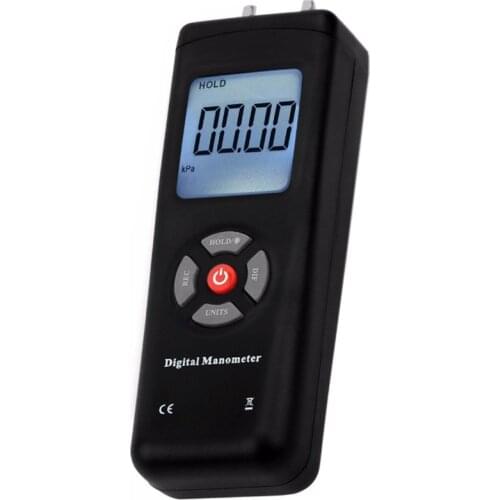 Manometer Digital Portable Handheld Air Vacuum Gas Pressure Gauge Meter with Backlight 11 Units +/- 13.78KPa +/- 2PSI