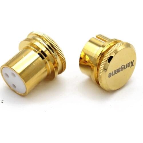 Pure copper gold-plated and chrome plated Canon base dust cap LXR terminal dust plug amplifier speaker pair