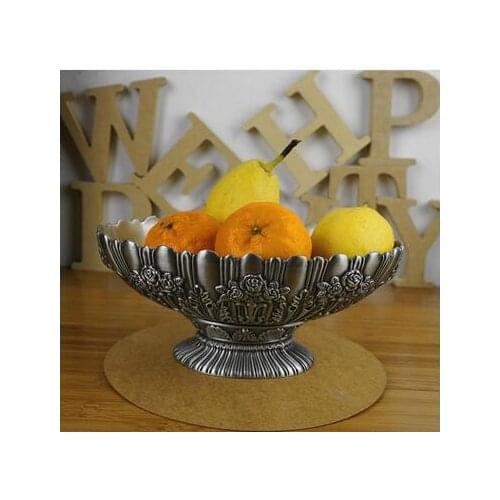 Retro oval flowerd metal tray dried fruit snack dish candy dish fruty tray decorativa bandejas SG091