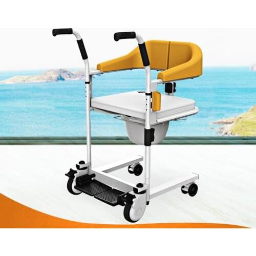 Multi-function machine can take a bath with a toilet seat cushion care elderly light hand push commode wheelchair