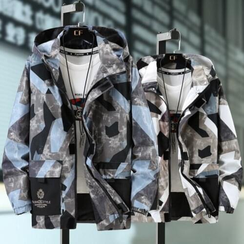 Plus Size 10XL 9XL 8XL 7XL Spring Autumn loose Jacket Men Hooded Fashion Printed Jacket Men Hip Hop Outerwear Casual Jacket man