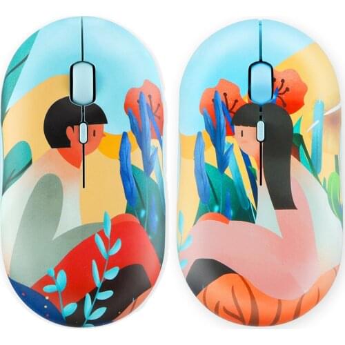 2.4G wireless Charging couple Mouse Mute Cute cartoon design mouse Electronics creative office portable home Mice For PC Laptop