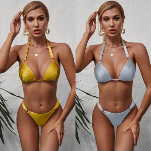 Push Up Bikinis Set 2020 Micro Bikini Thong Swimsuit Female Shining Swimwear Women Bathing Suit Sexy Biquinis Swimming Suit S~L