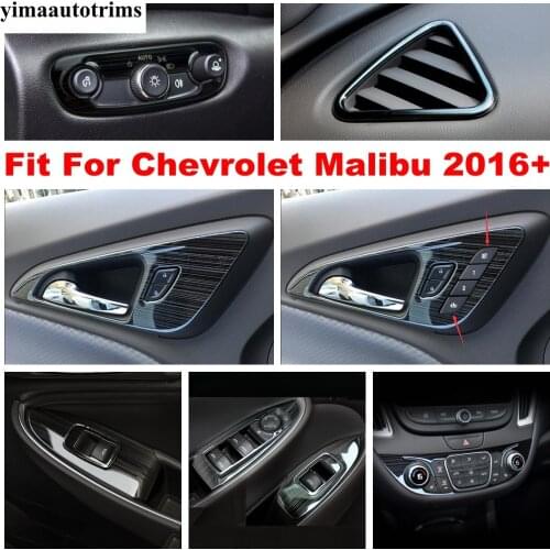 Air AC Vent Head Lights Lamps Button Door Handle Bowl Cover Trim Stainless Steel Accessories For Chevrolet Malibu 2016 - 2020