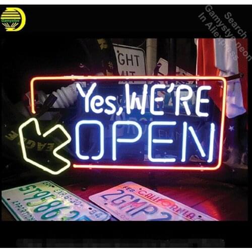 Neon Sign For yes We Open Real Glass Tubes Until the end Lamp neon Windows light custom Brand LOGO Handmade neon signs for sale
