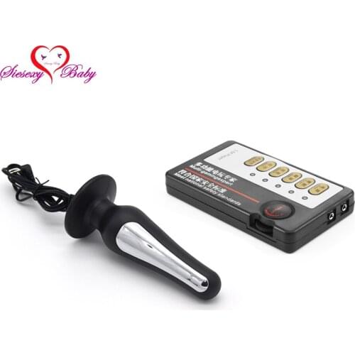 2017 New Arrival Electric Shock Anal Plug with Host and Cable electro shock sex toys electro stimulation sex toys for TENS YQ186