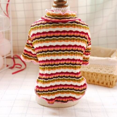 Dog Clothes Teddy Schnauzer Pomeranian Chihuahua Bichon Frise Dog Cute Pet Clothes Comfortable And Casual Striped Sweater