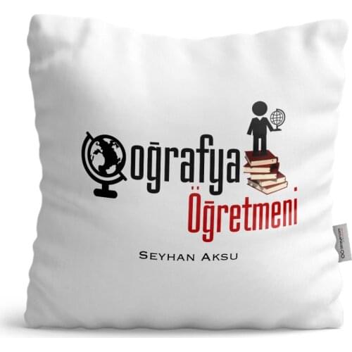 Personalized Geography Teacher Satin Pillow-2