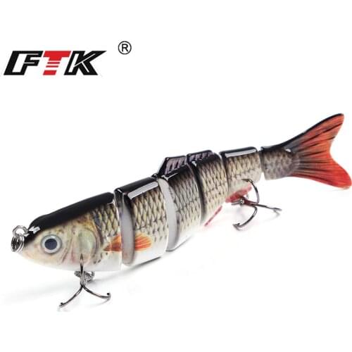 FTK Fishing Lures 100mm 22g Sinking Wobblers 6-Segment Multi Jointed Swimbait Pike Lure Hard Baits for Bass Trout Isca Carp